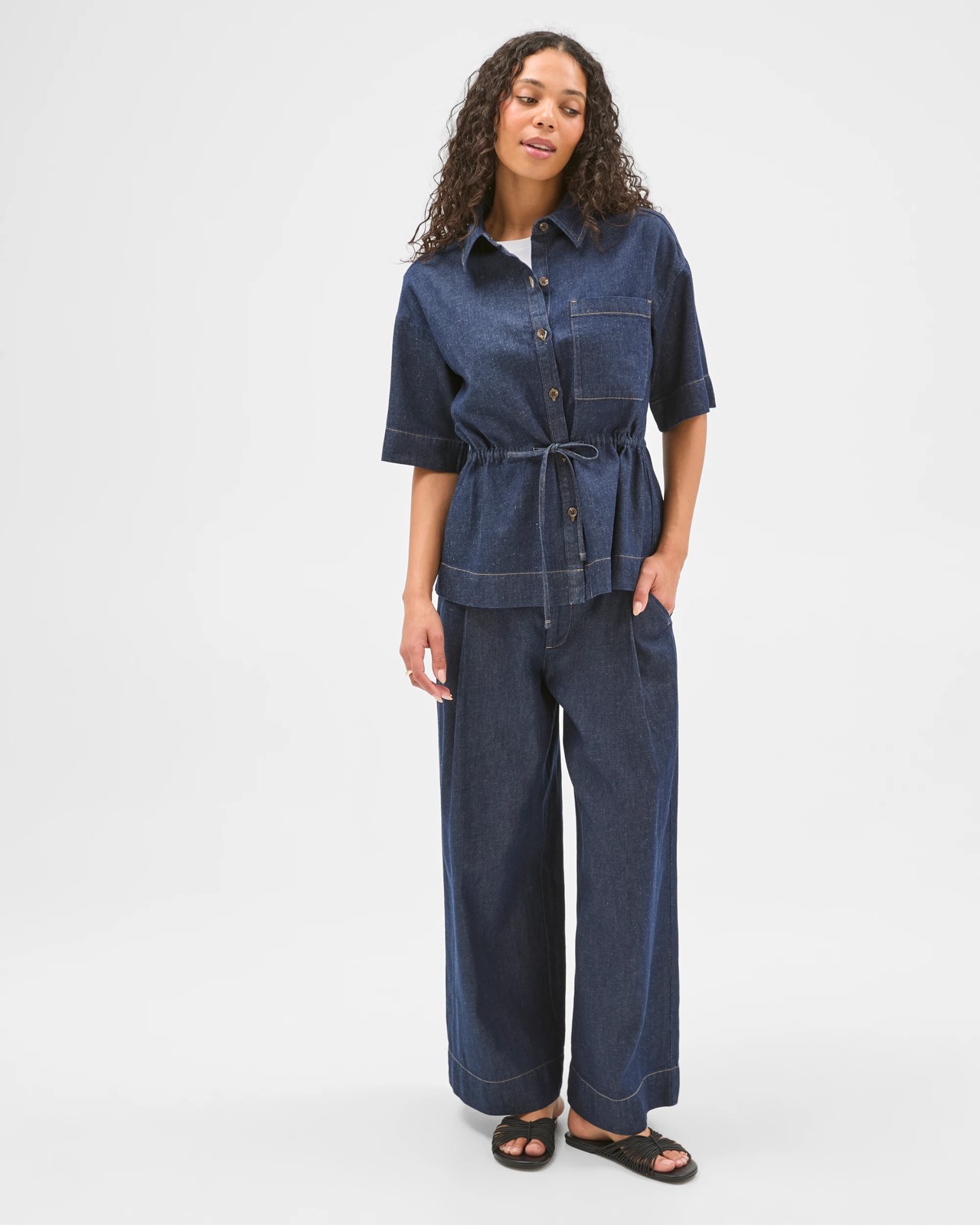 Denim Wide Leg Jeans 2 of 6