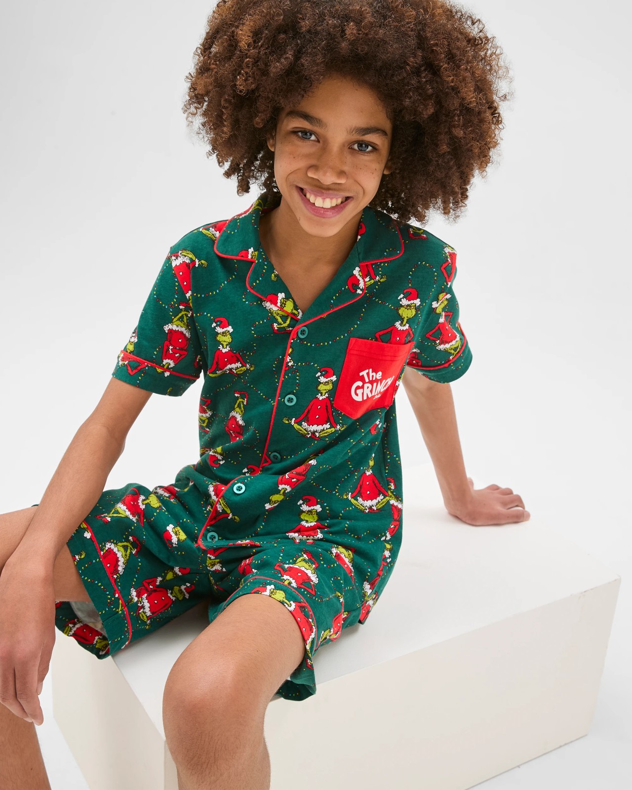 Family Matching Christmas Australian Cotton Older Kids Pyjama Set - Grinch 4 of 6