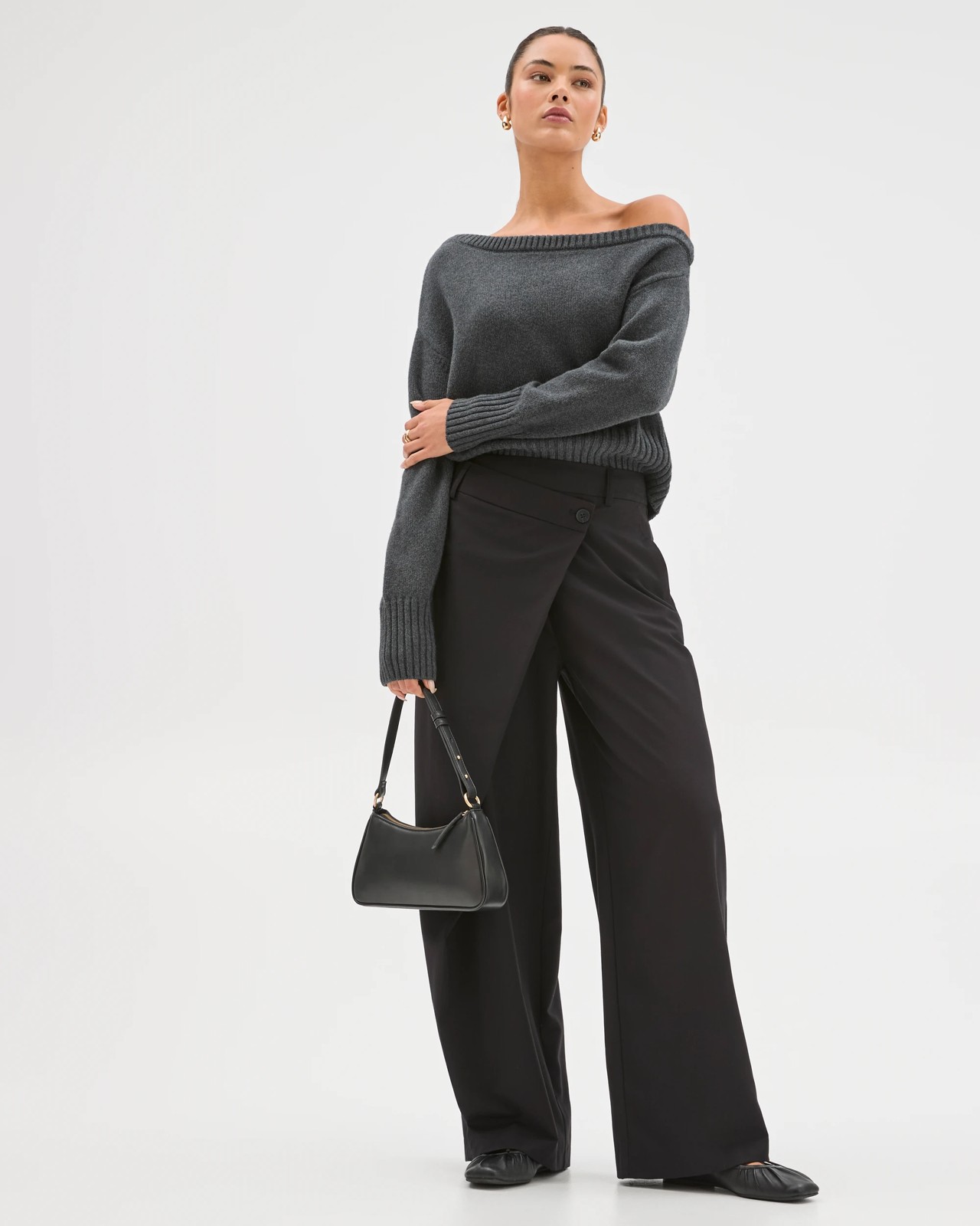 Lily Loves Wrap Front Tailored Pants - Black 4 of 6