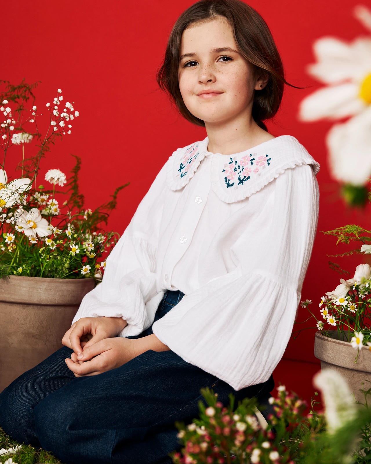 Long Sleeve Frill Collar Button Through Front Blouse 3 of 4