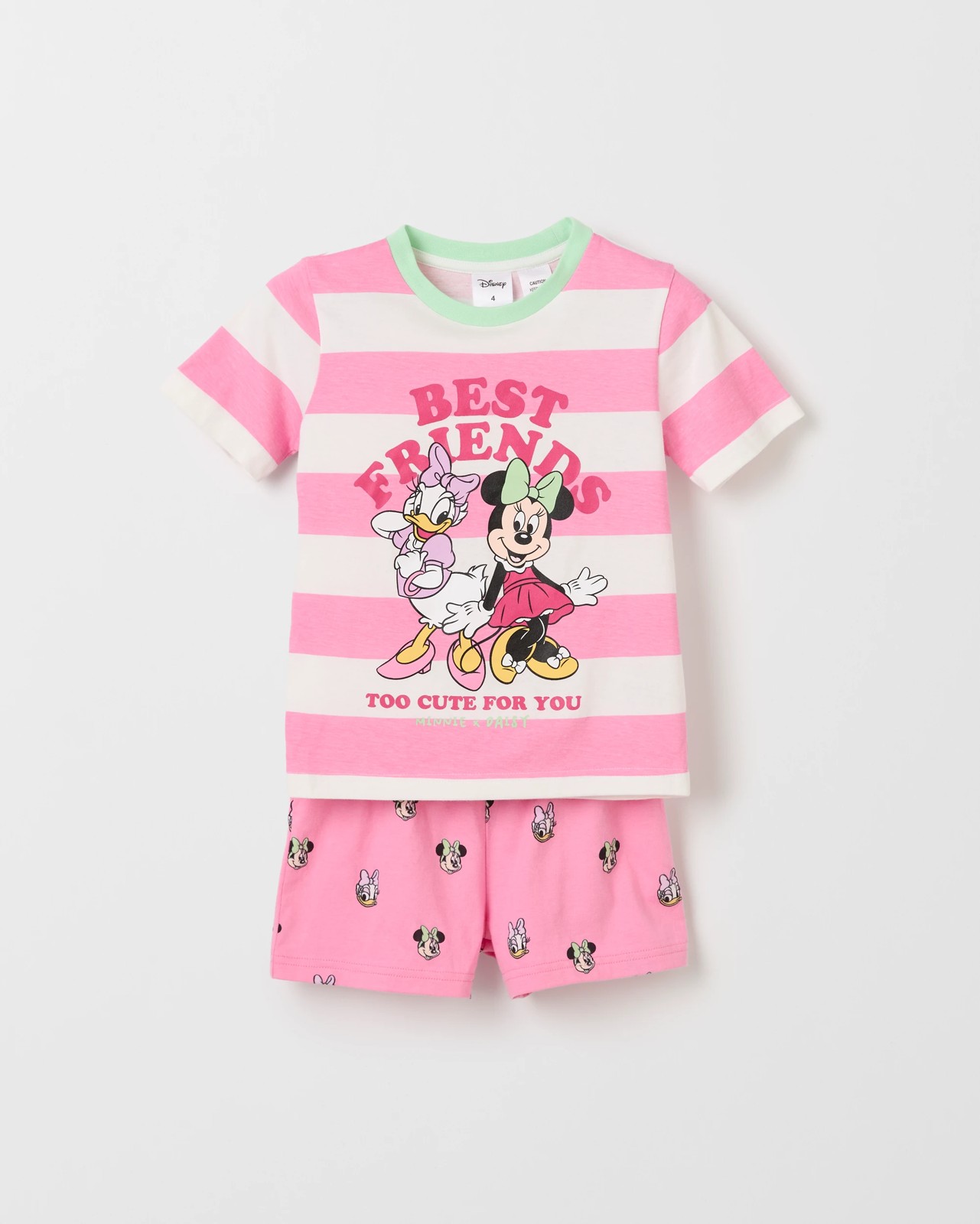 Disney Organic Cotton 2 Pack Younger Girls Pyjama Set - Pink Minnie 2 of 5
