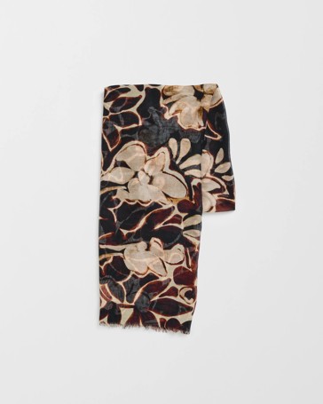 Lightweight Printed Painterly Floral Scarf