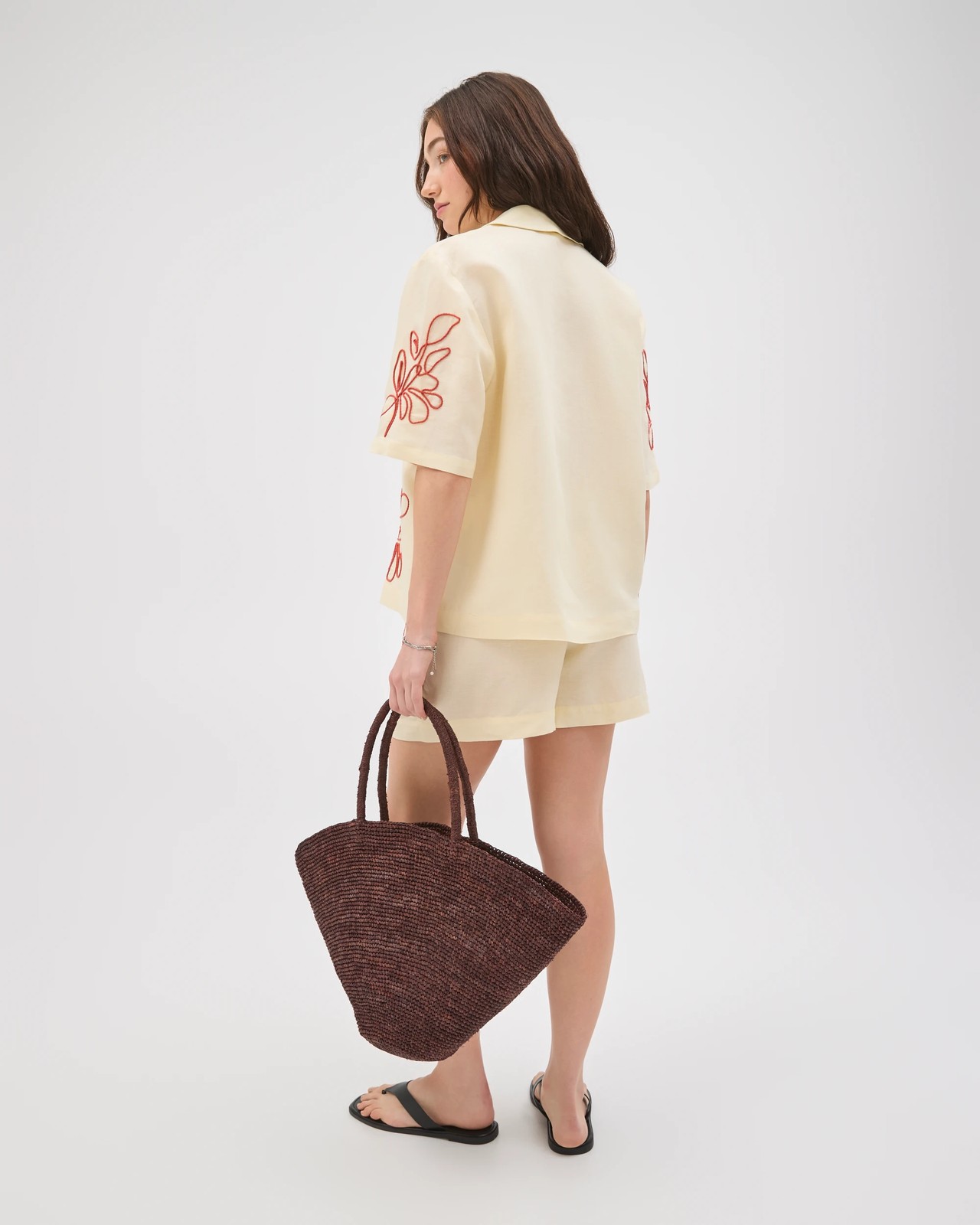 Lily Loves European Linen Blend Embellished Shirt - Butter 6 of 6