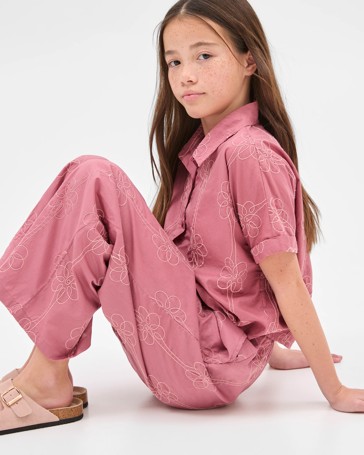 Australian Cotton Embroidered Wide Leg Pant