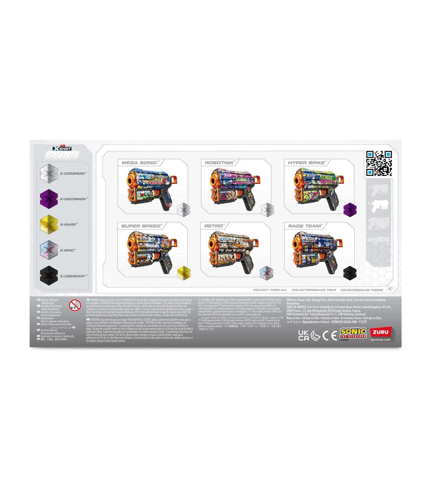 XSHOT Skins Flux Blaster Jurassic World - 8 Fléchettes - Portée 27m - Pour Enfants