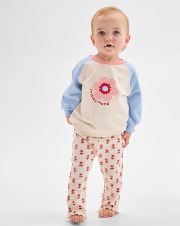 Baby Organic Cotton Jumper & Flare Pants 2 Piece Set