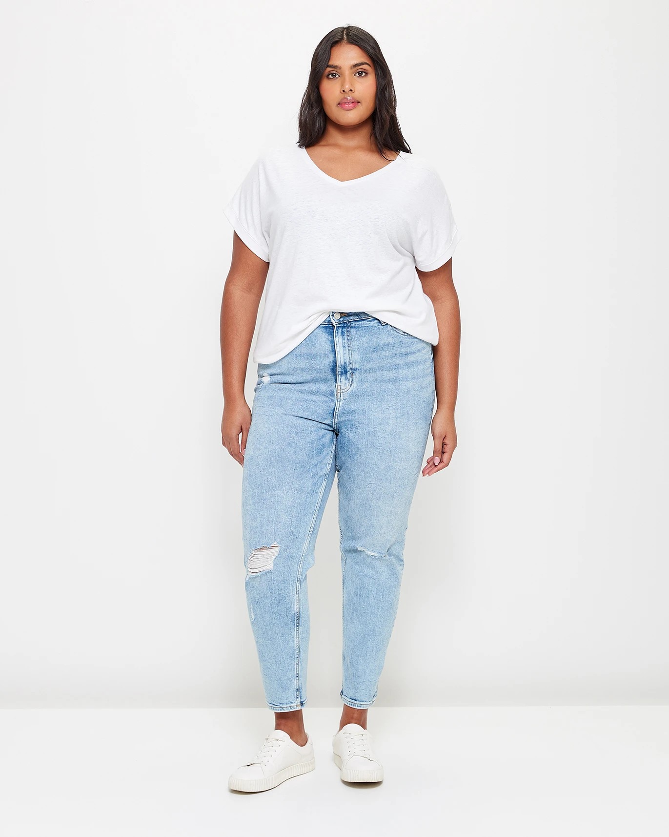 Curve Alexa Straight High Rise Cropped Length Jeans