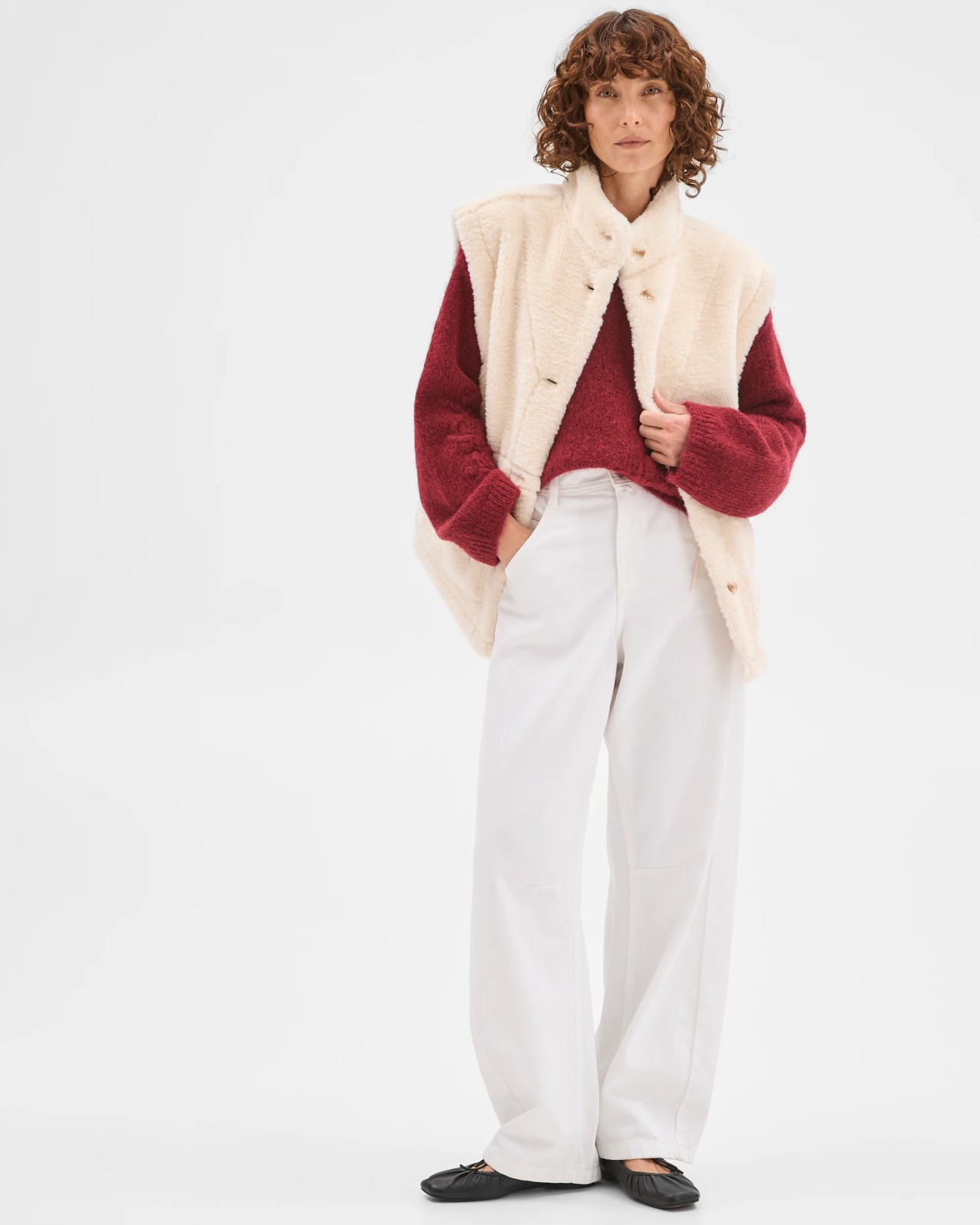 Sleeveless Shearling Vest 2 of 6