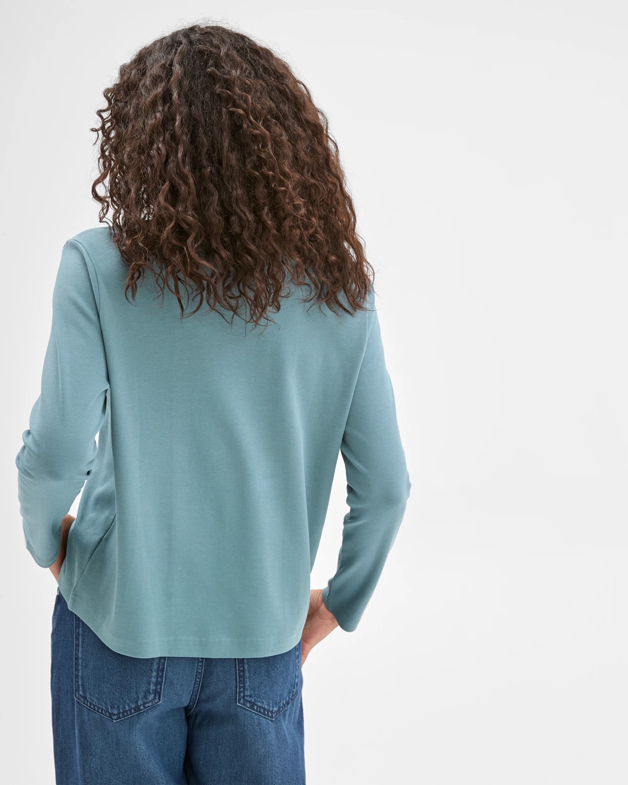 Australian Cotton Classic Long Sleeve Crew Neck T-Shirt - Succulent 5 of 5