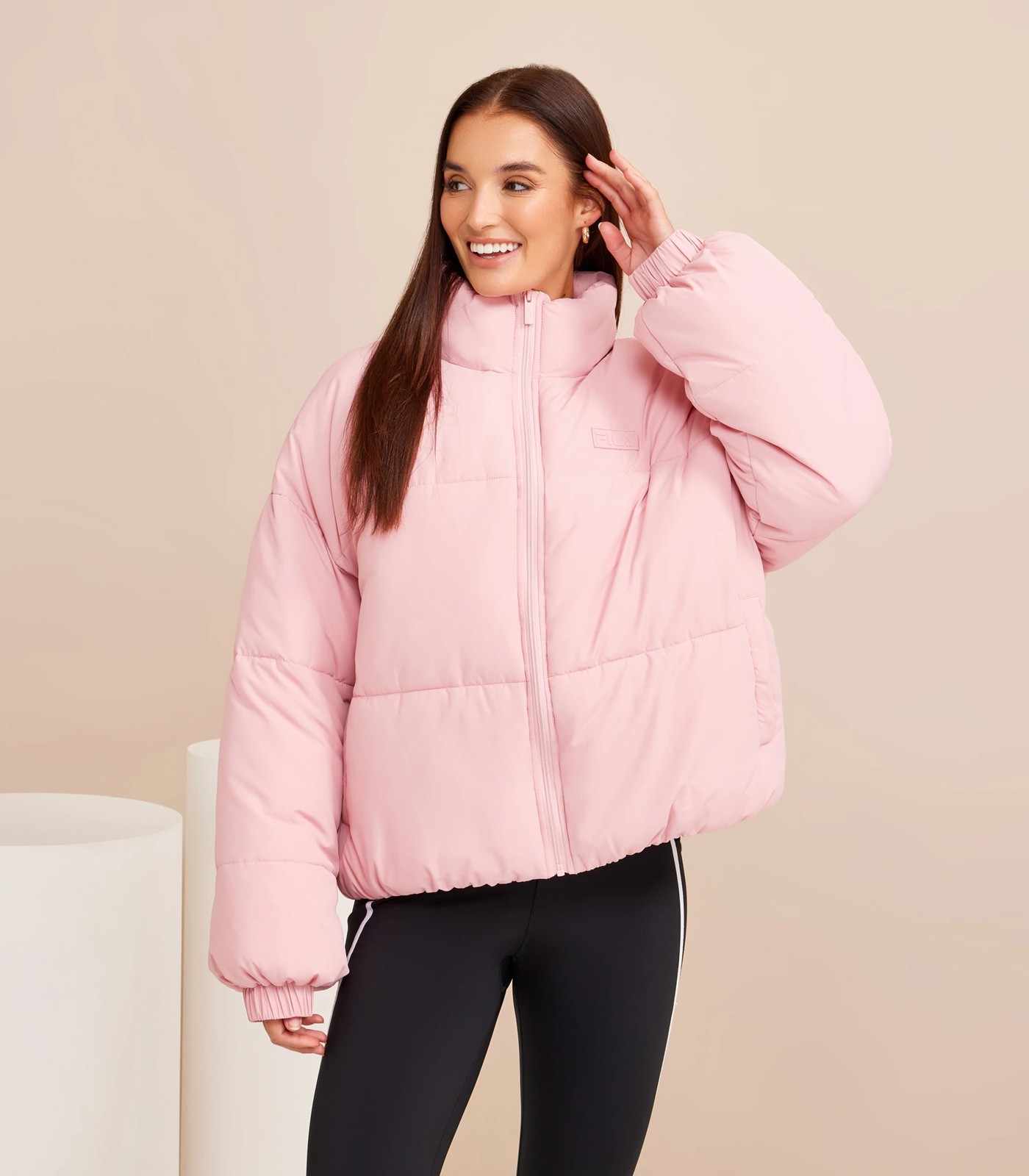 Fila puffer deals jacket pink