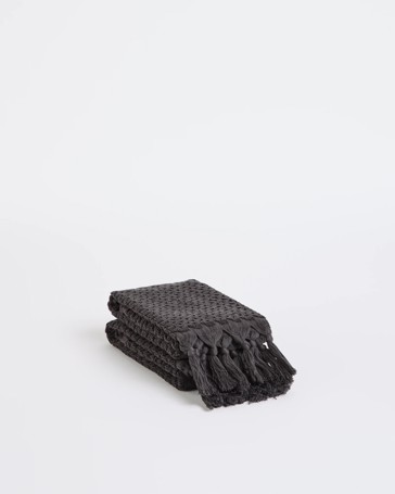 Laynie Australian Cotton Textured Hand Towel - Charcoal