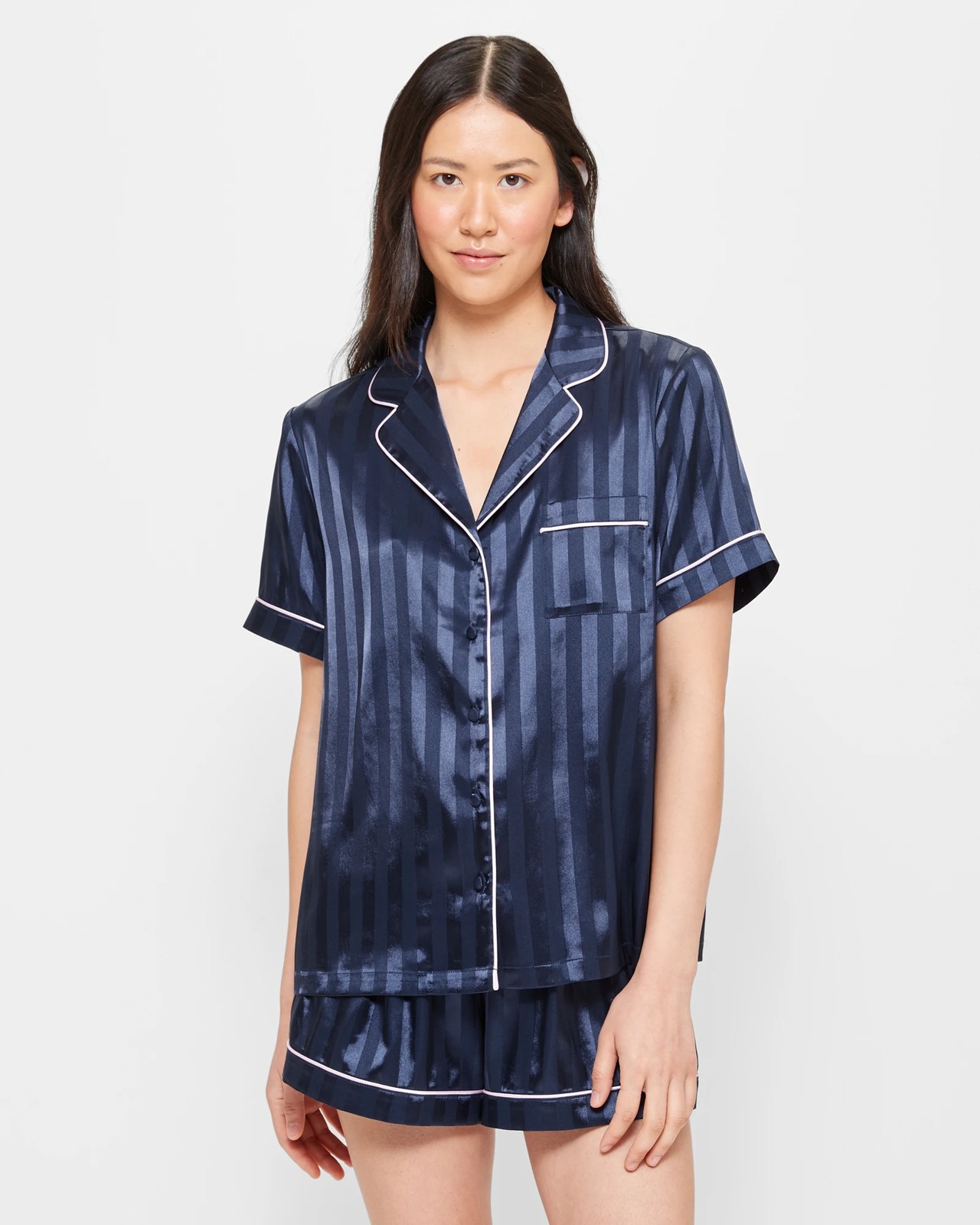 Satin stripe online pyjamas