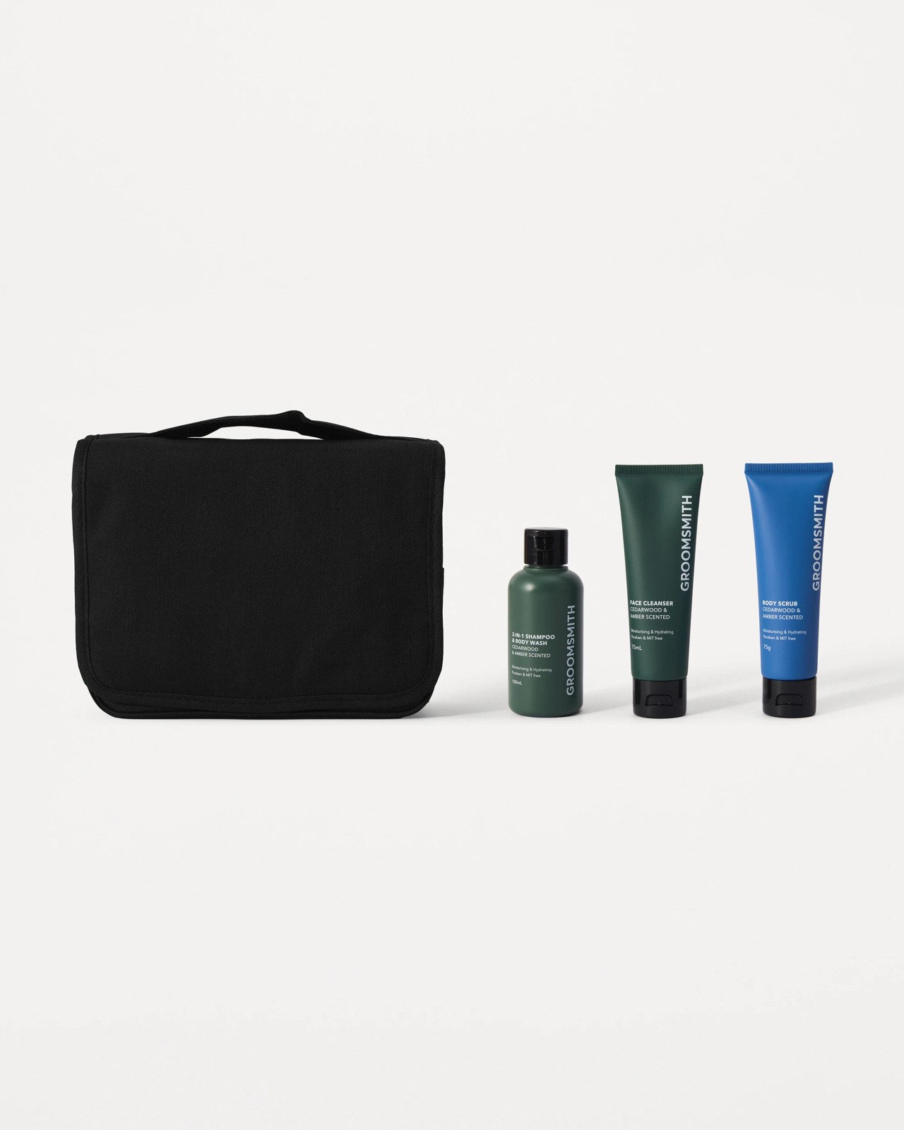 Groomsmith Men's 4 Piece Large Wash Bag Pack - Cedarwood and Amber Scented 2 of 5