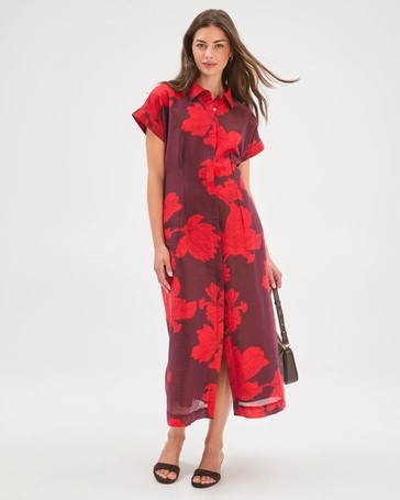Petites Short Sleeve Maxi Statement Dress