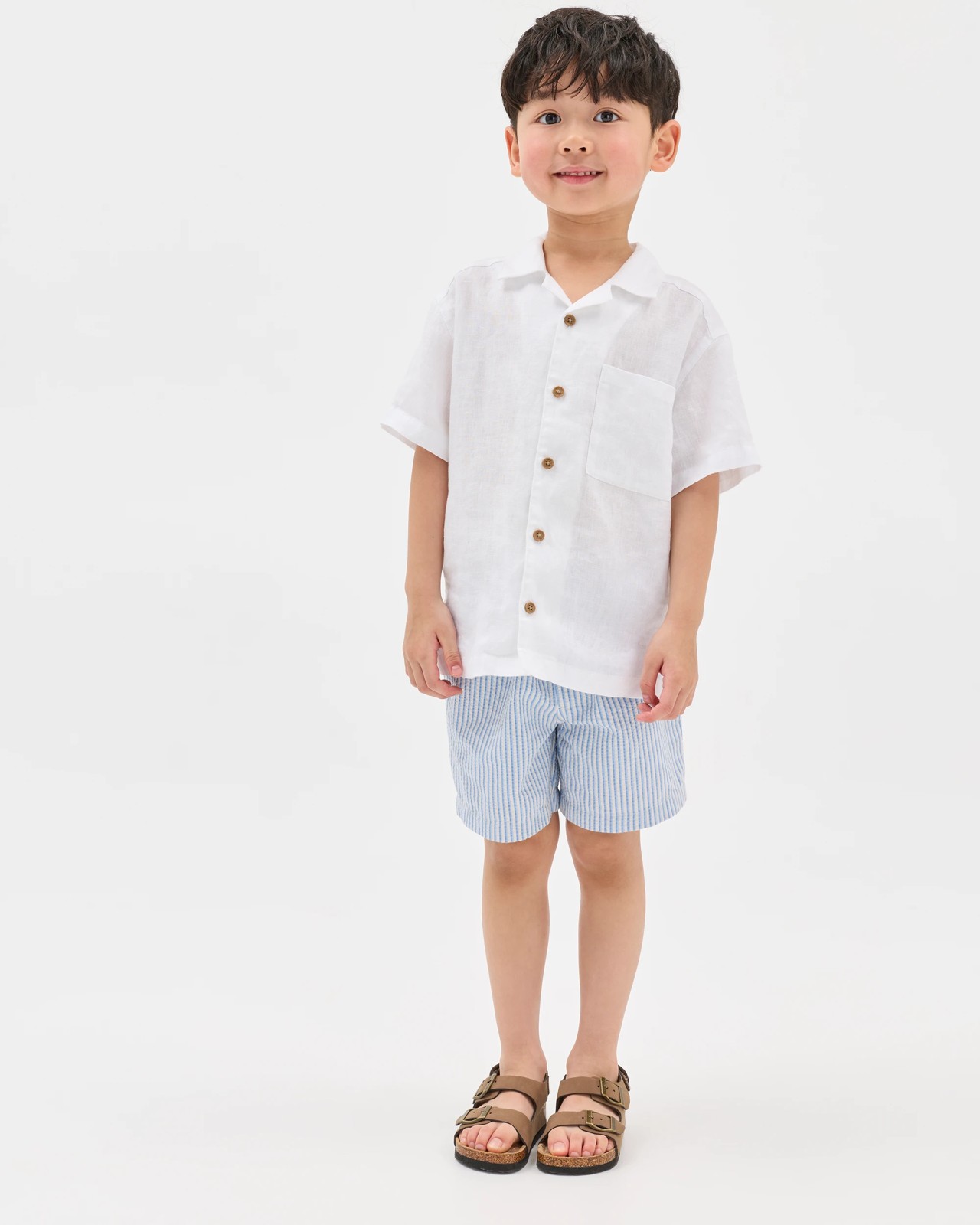 Australian Cotton Seersucker Volley Shorts - Blue 2 of 6