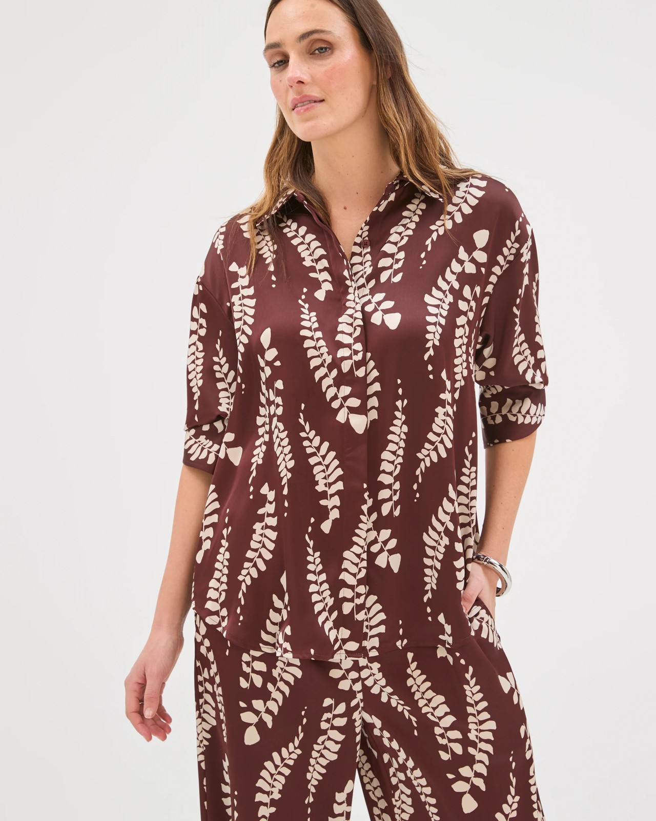 Preview Relaxed Satin Shirt 4 of 5