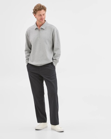 Australian Cotton Blend Fleece 1/4 Zip Collared Top
