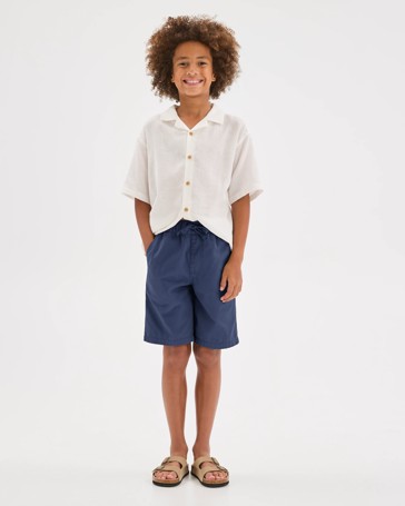 Elastic Waist Chino Shorts