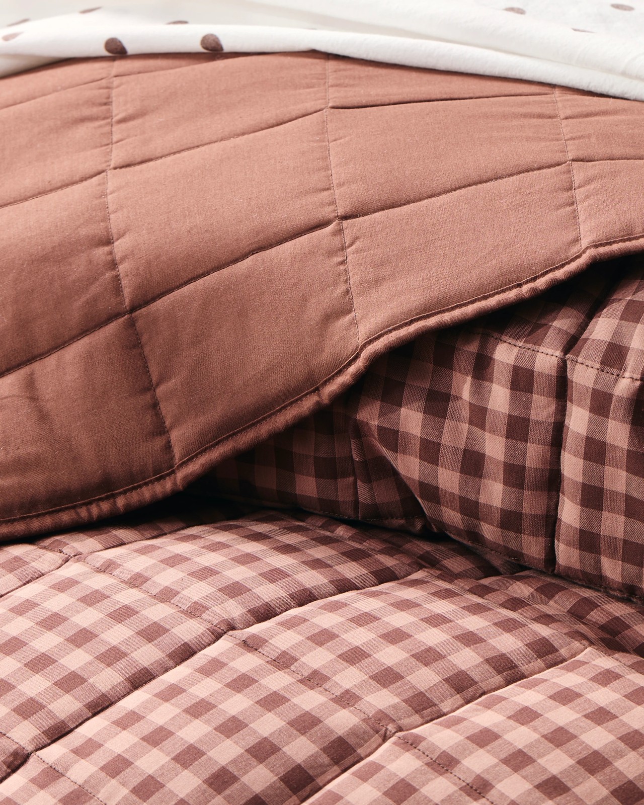 Hudson Gingham Cotton Coverlet Set 4 of 6