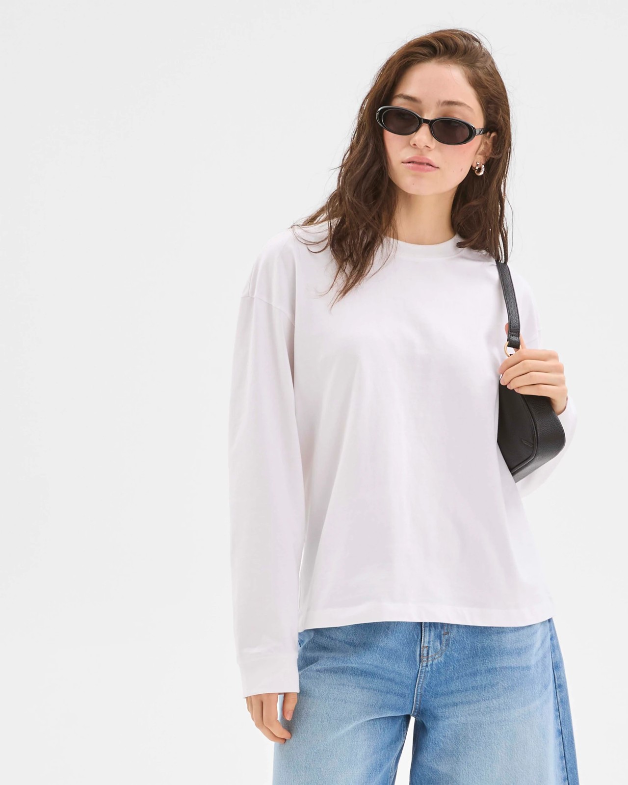 Lily Loves Australian Cotton Relaxed Long Sleeve T-Shirt - White 3 of 5