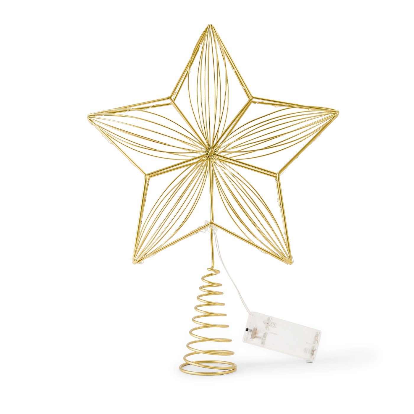 Anko Battery Operated LED Light Up Wire Star Tree Topper 5 of 5