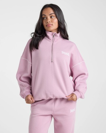 Lonsdale London 1/4 Zip Sweat ‑ Dusty Pink