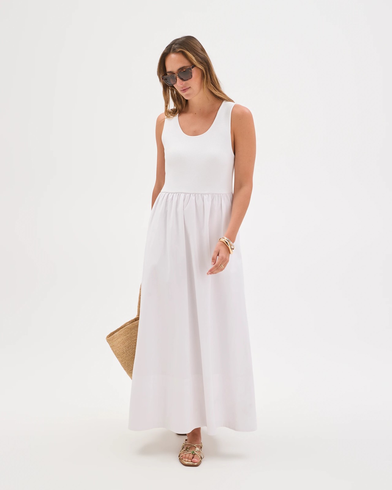 Knit Tank Maxi Dress - White 3 of 5