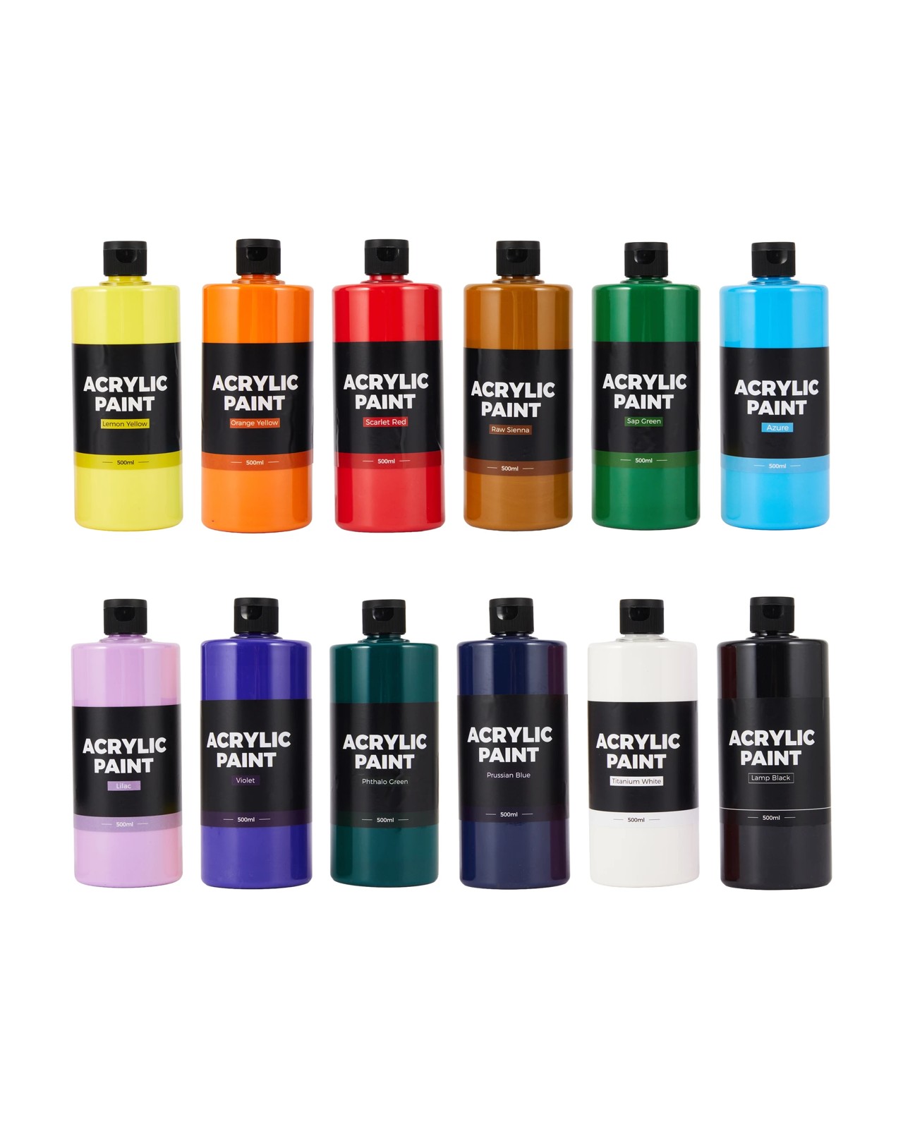Anko 12 Pack Acrylic Paint Bottles 2 of 3