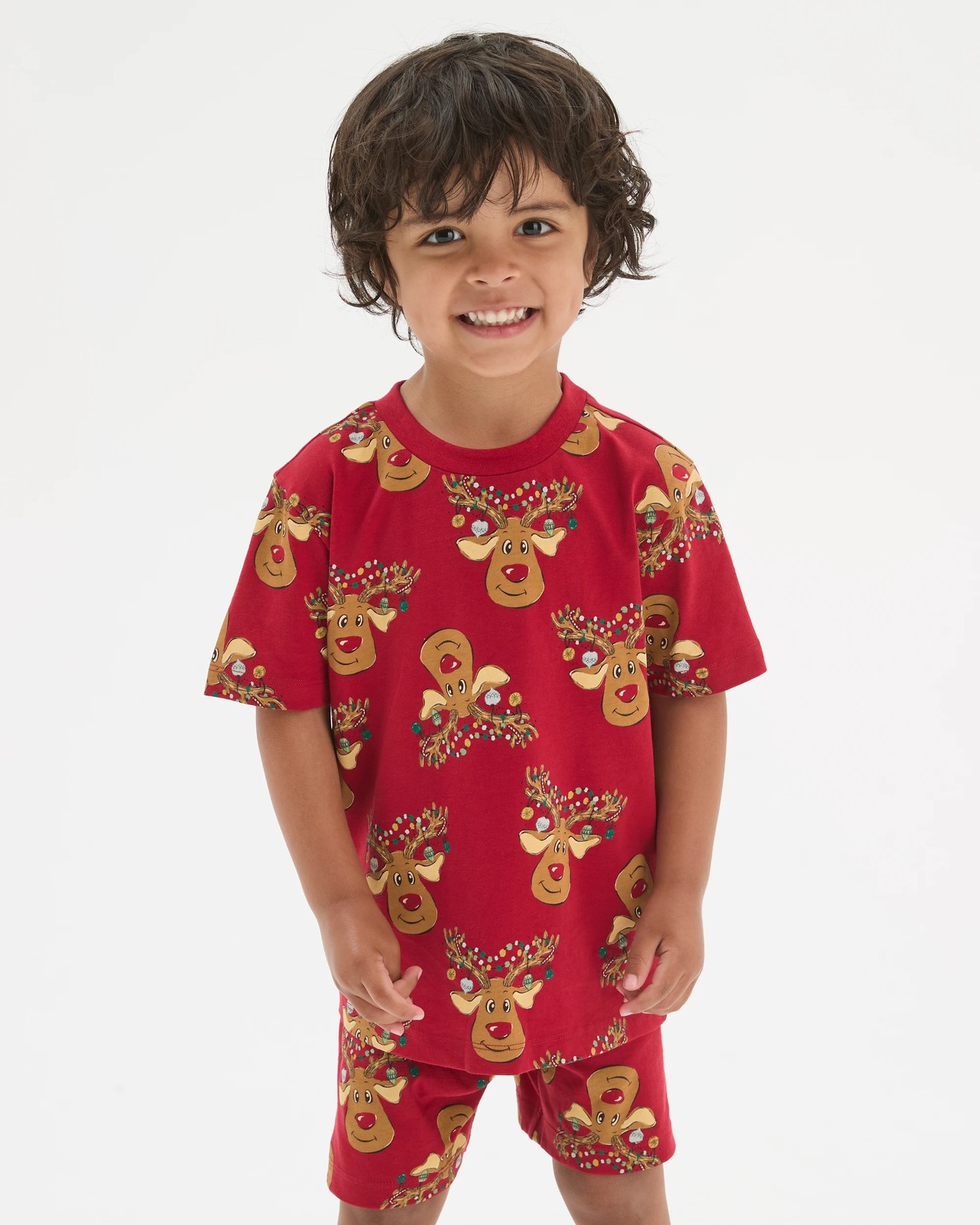 Family Matching Christmas Australian Cotton Younger Kids Pyjama Set - Reindeer 2 of 5
