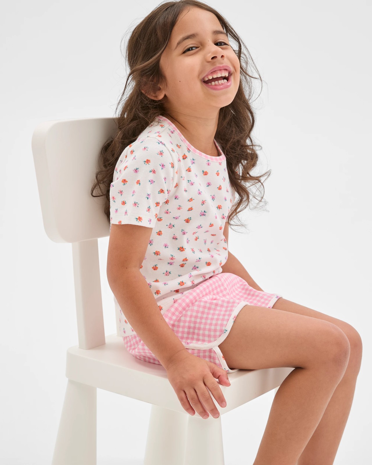 Australian Cotton Top and Dolphin Hem Shorts Pyjama Set - Florals 3 of 5