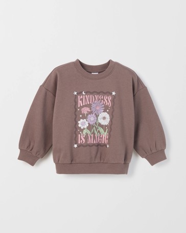 Australian Cotton Blend Loose Fleece Sweat Top