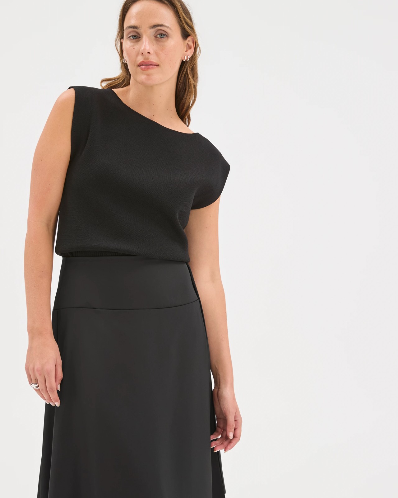 Preview Asymmetrical Wrap Midi Skirt 3 of 6