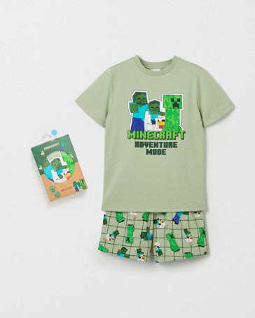 Licensed Minecraft Australian Cotton Older Boys Pyjama Set