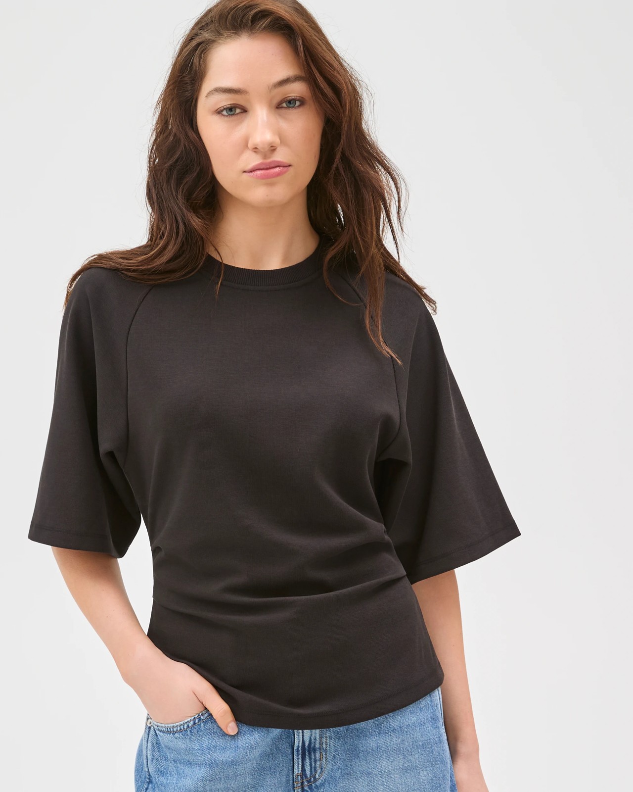 Lily Loves Cinched Waist T-Shirt - Black 4 of 5