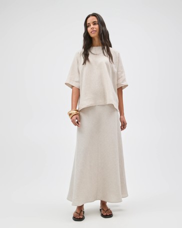 European Linen Seamed T-Shirt