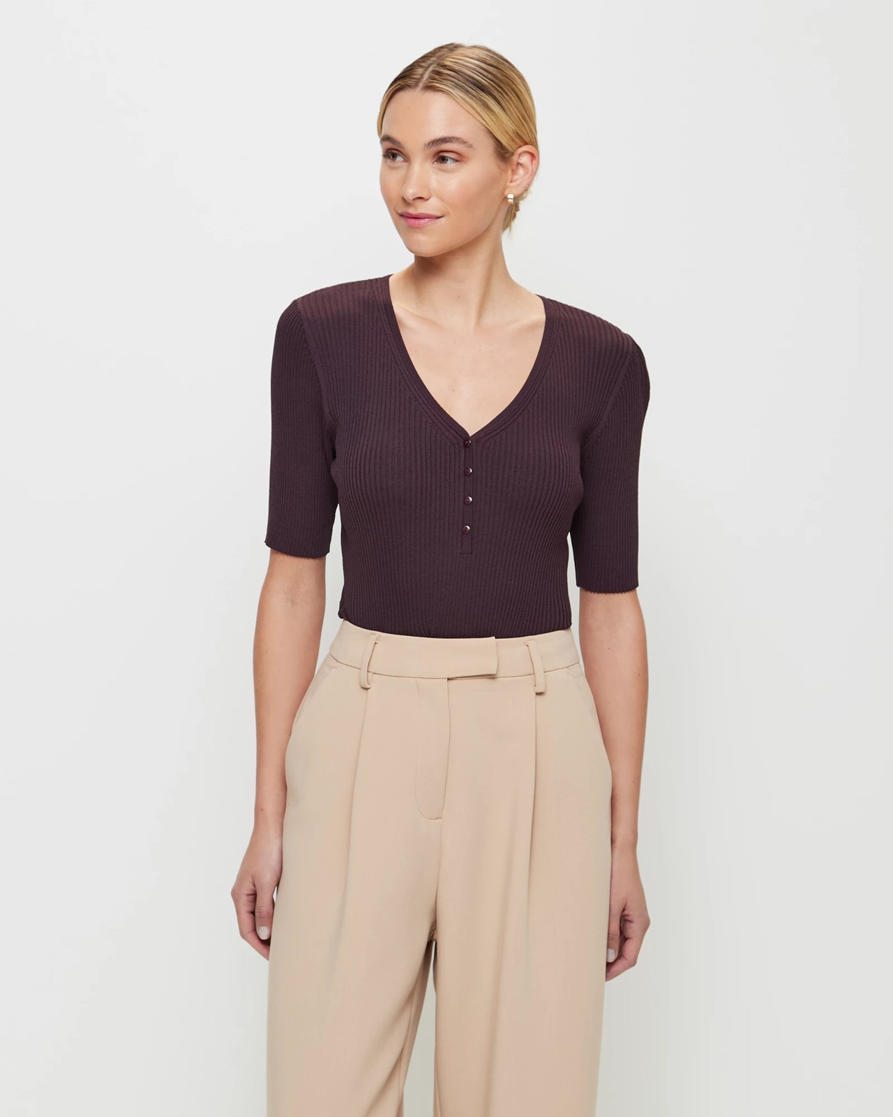 Cropped S/S Henley  Women's Henley Neck – The Range