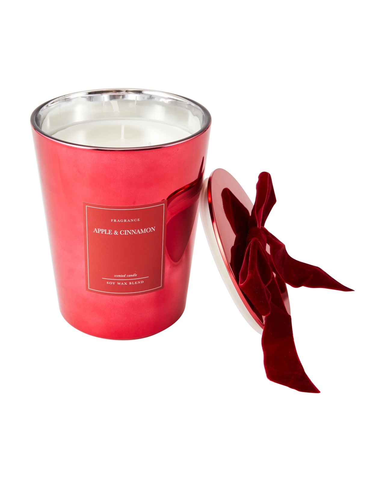 Anko Christmas XL Red Metallic Glass Candle 3 of 6