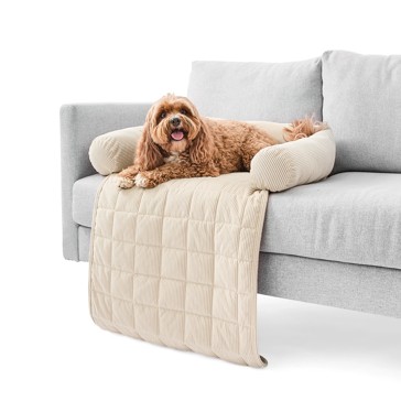 Pet Corduroy Couch Topper, Single Bed, Brown - Anko