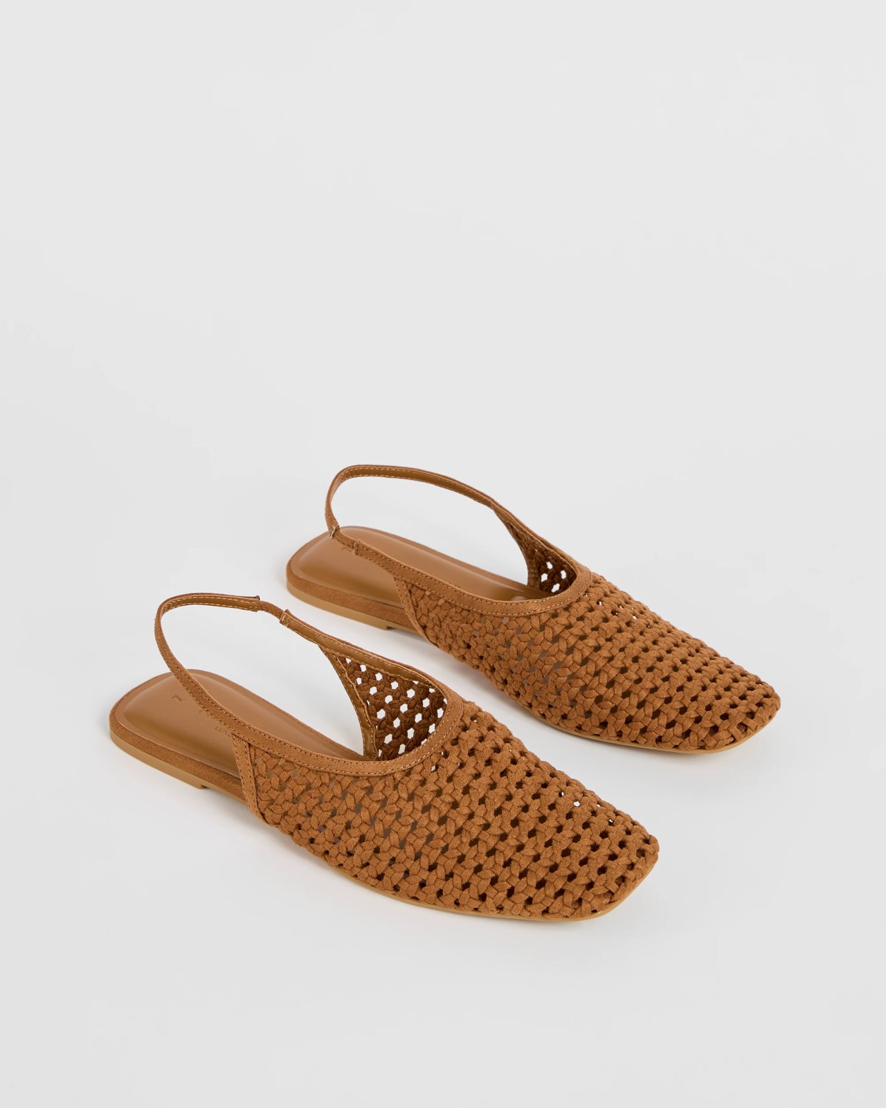 Pointed Sling Back Weave Ballet Flats - Tan 2 of 3