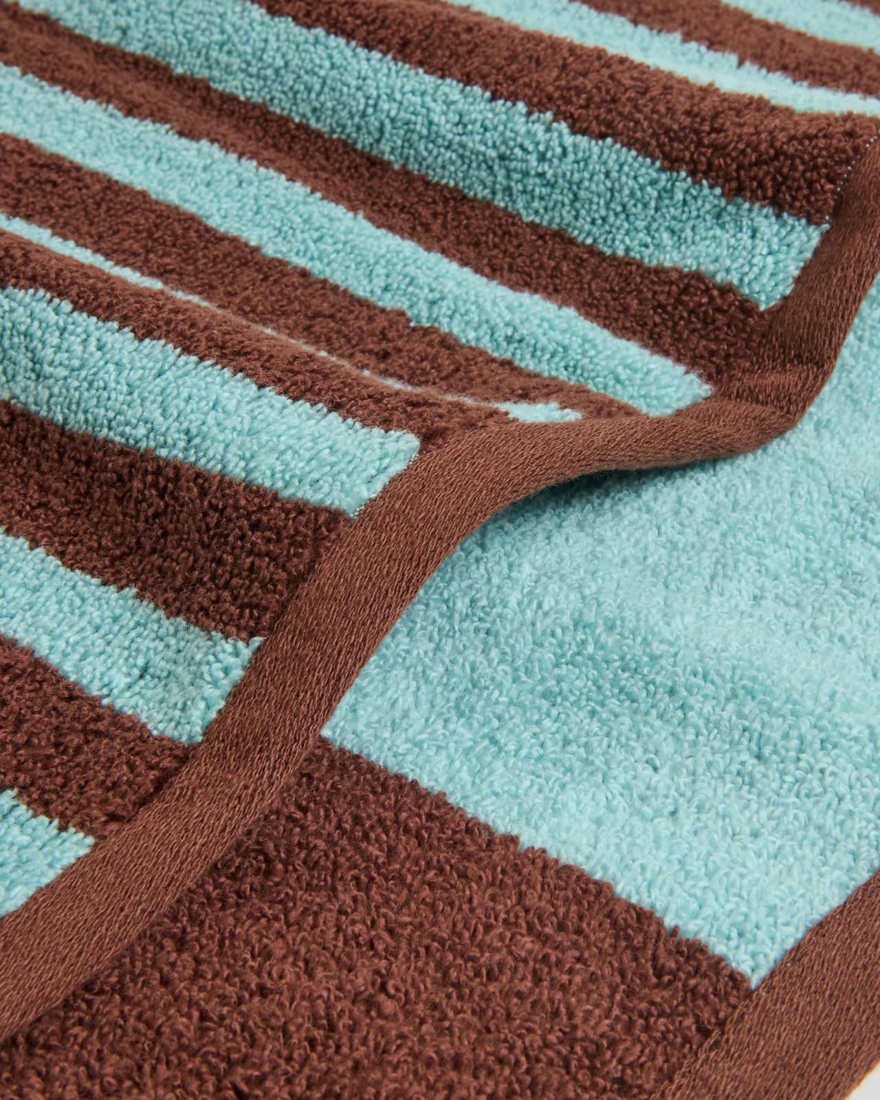 Rayne Australian Cotton Stripe Bath Towel - Tiramisu/Sky Blue 2 of 2