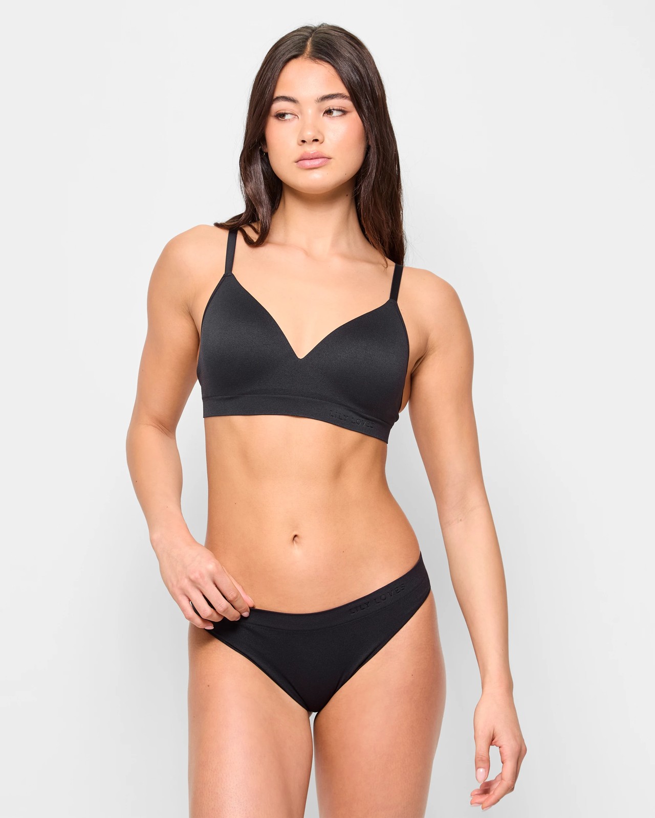 Lily Loves 2 Pack Seamfree Embossed G-String Briefs - Black 3 of 4