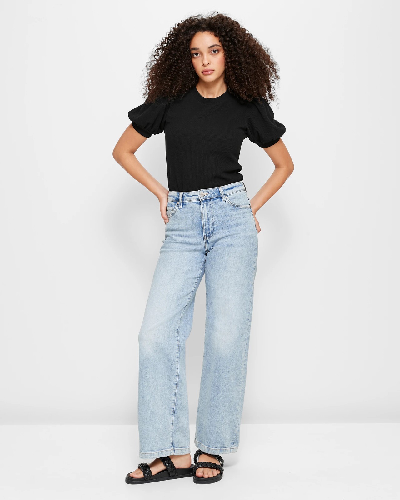 Puff Sleeve Rib T-Shirt | Target Australia