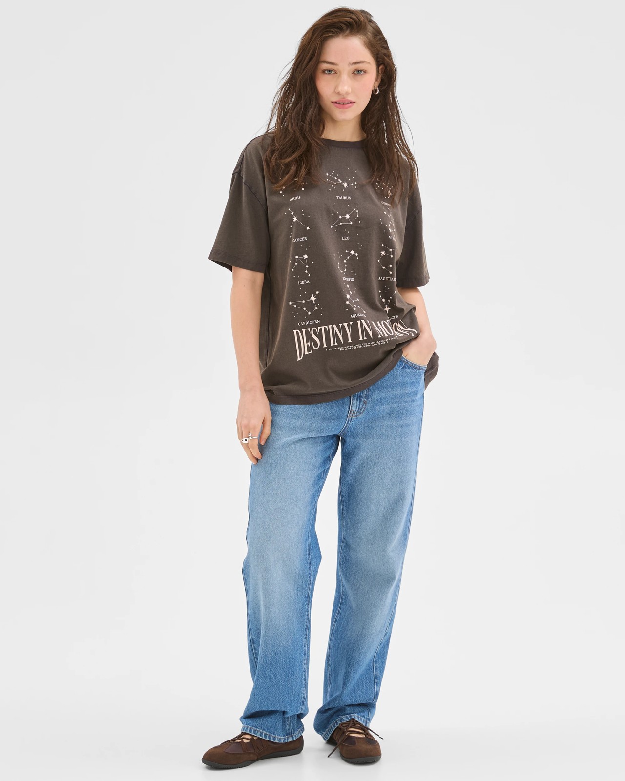Lily Loves Australian Cotton Boyfriend T-Shirt - Brown Destiny In Motion 2 of 6