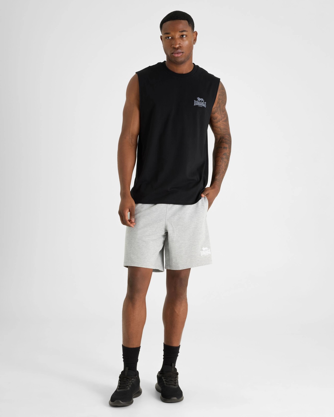 Lonsdale London Original Track Shorts - Grey Marle 6 of 6