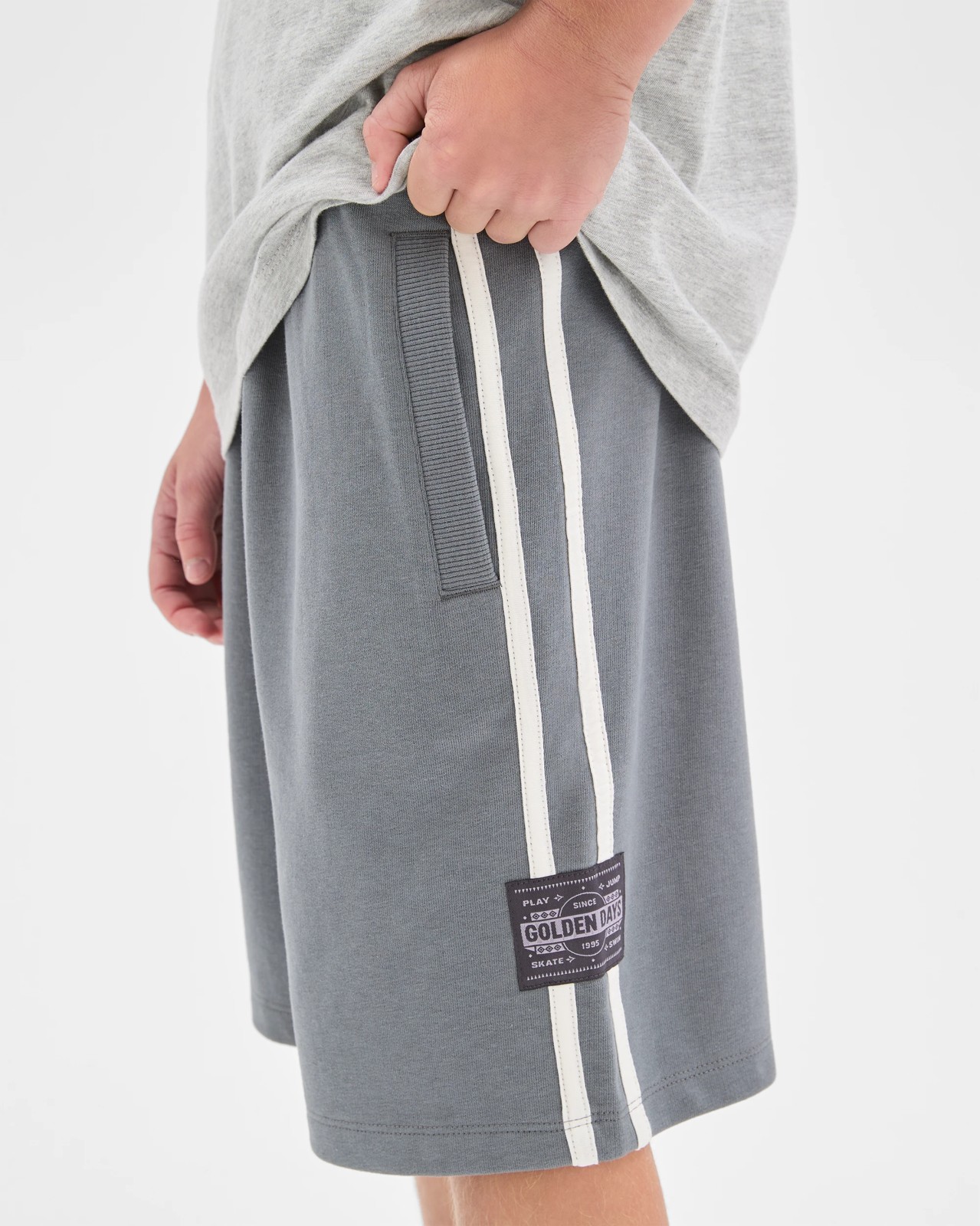 Australian Cotton Blend Fleece Sweat Shorts - Charcoal 3 of 6