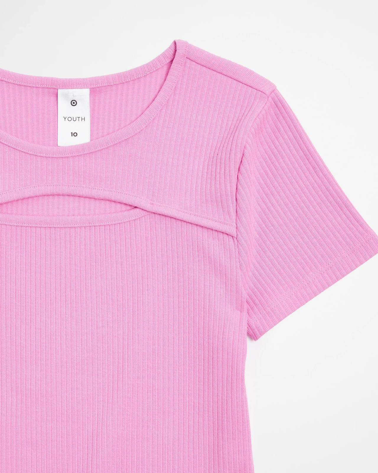 Rib Knit Cut Out T-shirt | Target Australia