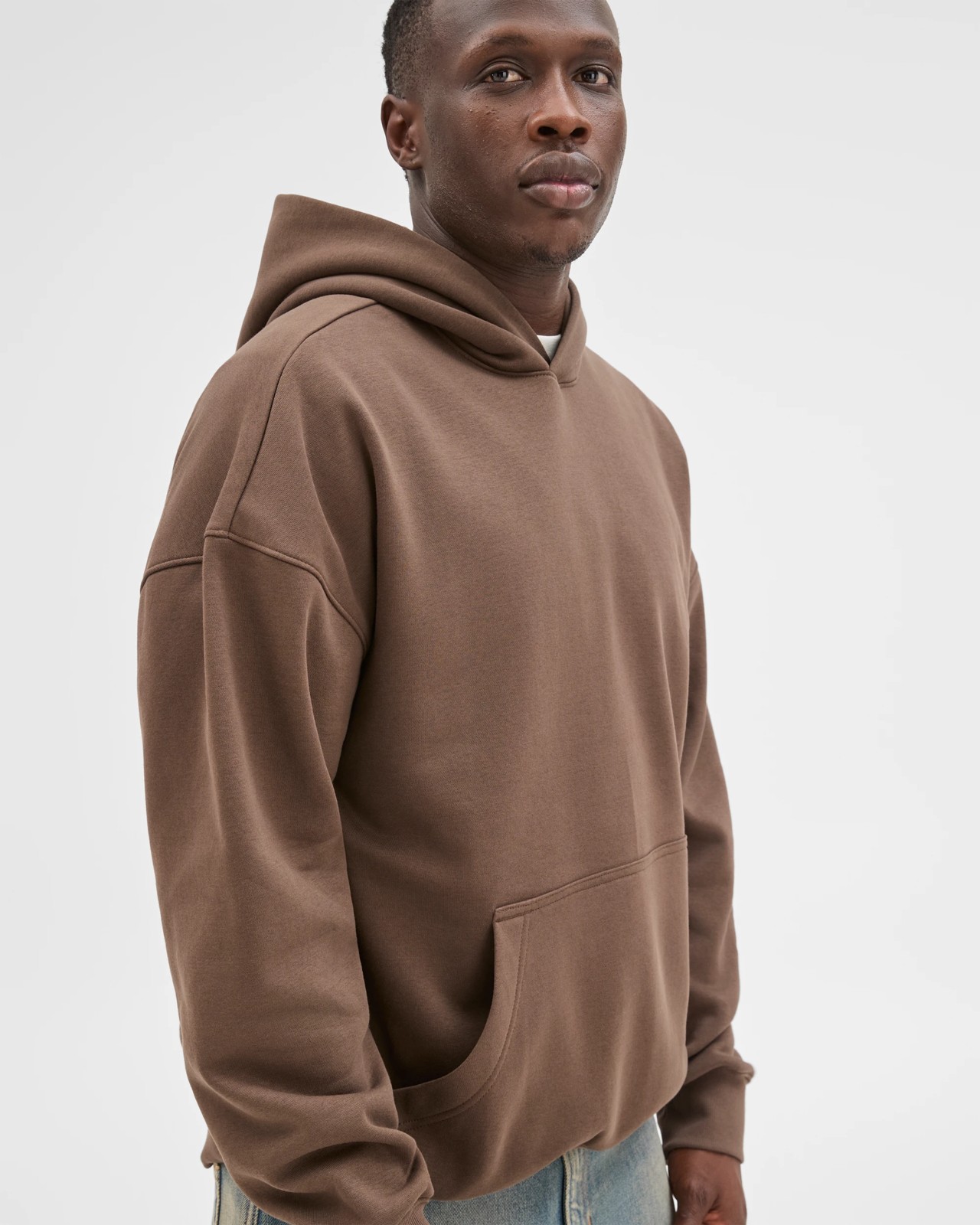 Commons Australian Cotton Blend Heavyweight Oversized Hoodie - Chocolate 3 of 5