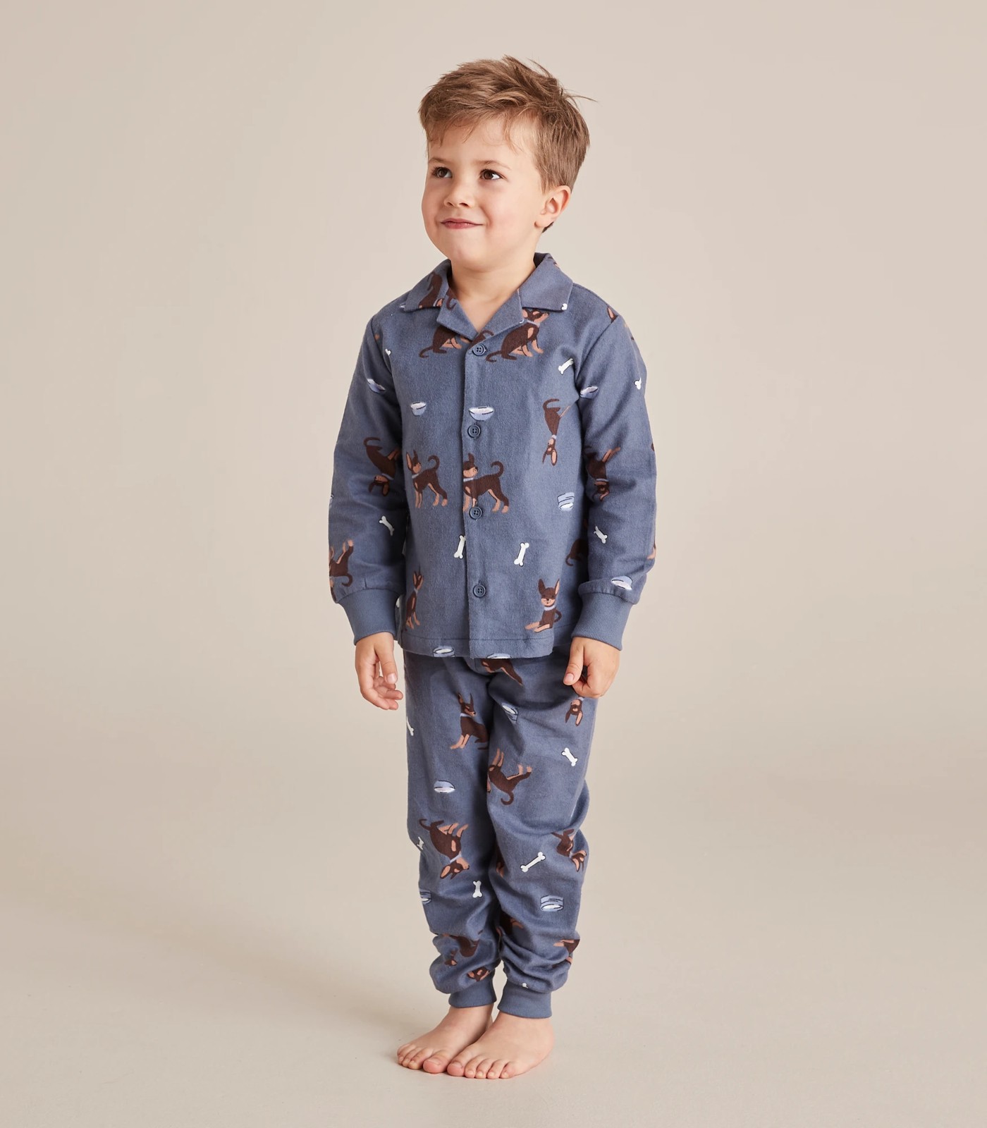 Kids Family Matching Dog Flannelette Cotton PJ Set