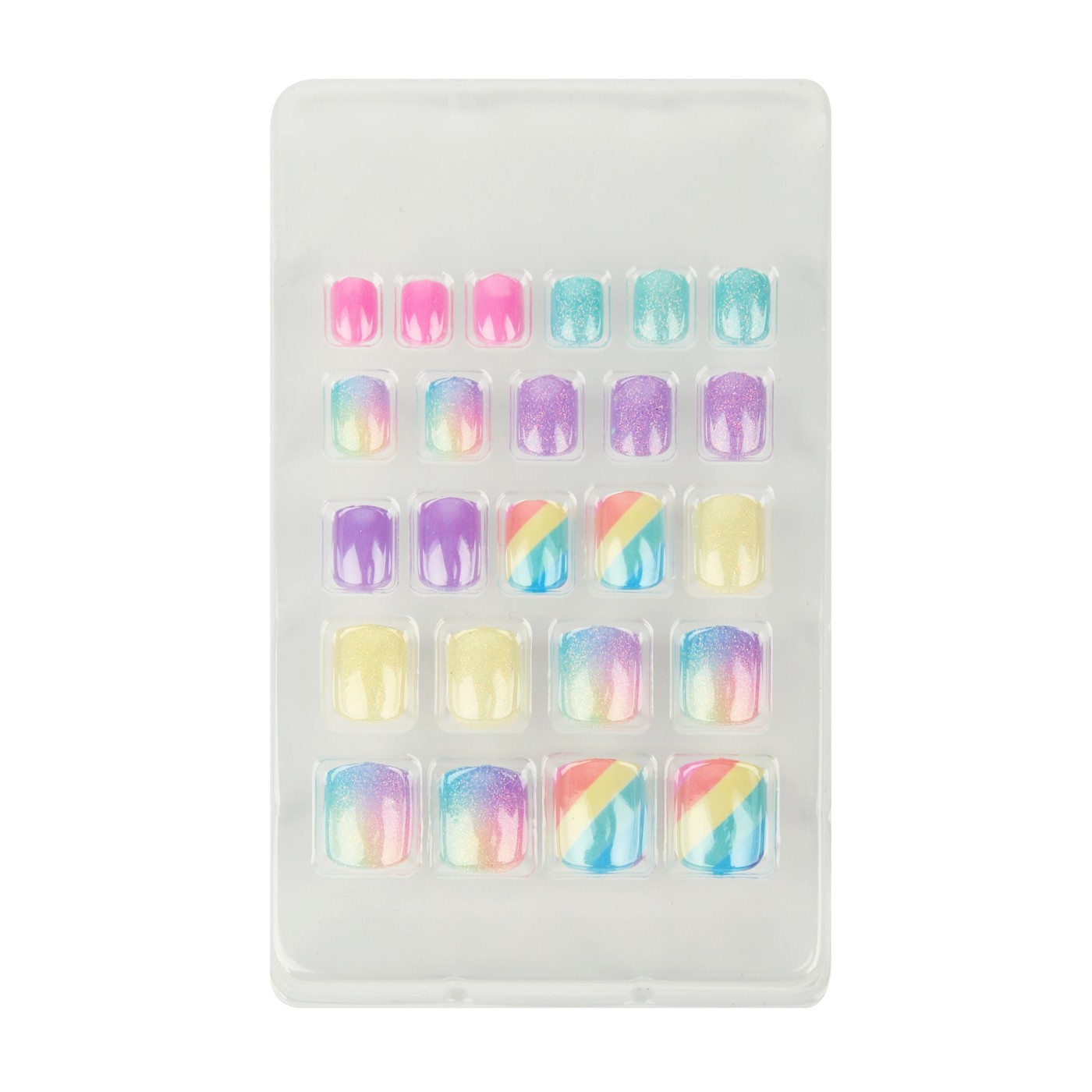 BYS Mini Me 24 Pack Press on Nails - Pastel Party, Square Shape 2 of 2