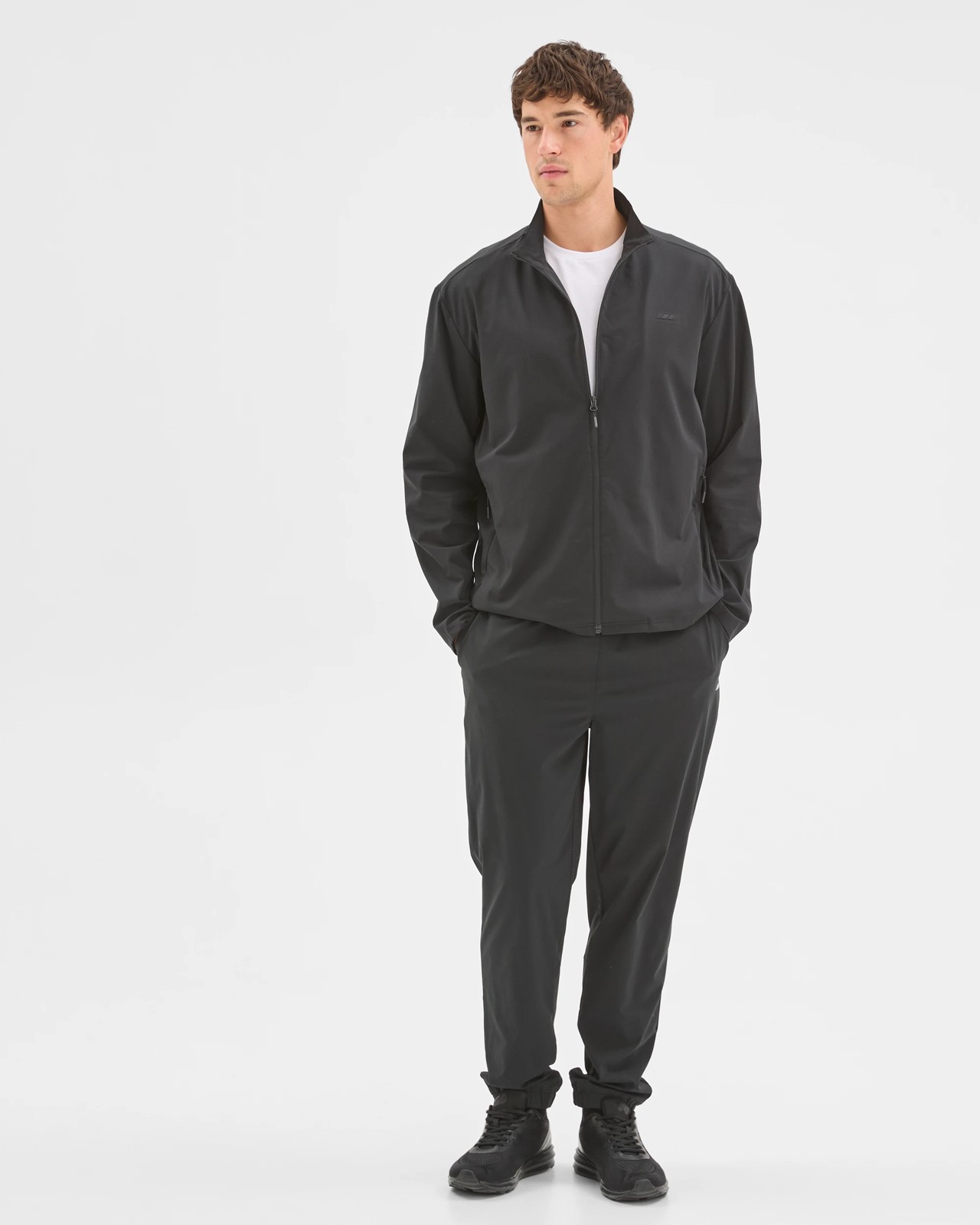 Active Zip Through Textured Jumper - Black 2 of 6